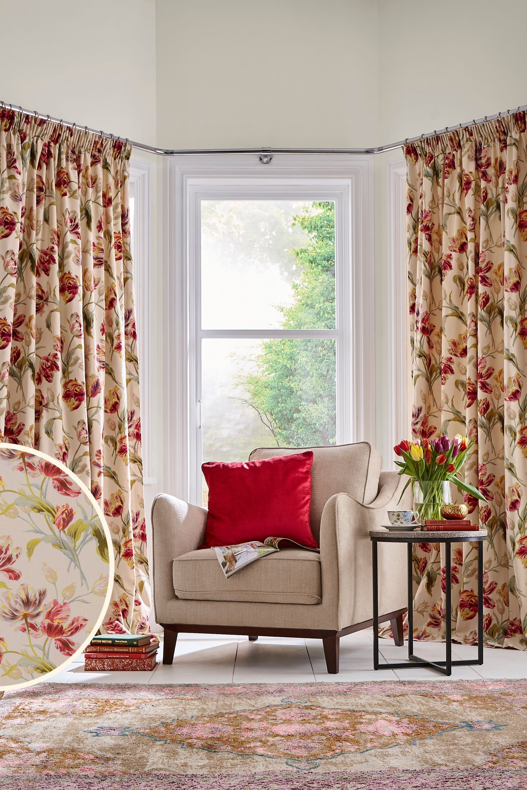 Red curtains hotsell