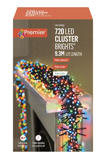 Premier Decorations Ltd Multi Clusters Timer 720 Christmas Line Lights