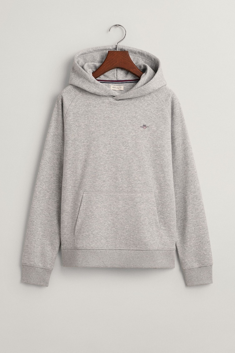 GANT Grey Shield Logo Hoodie - Image 1 of 2