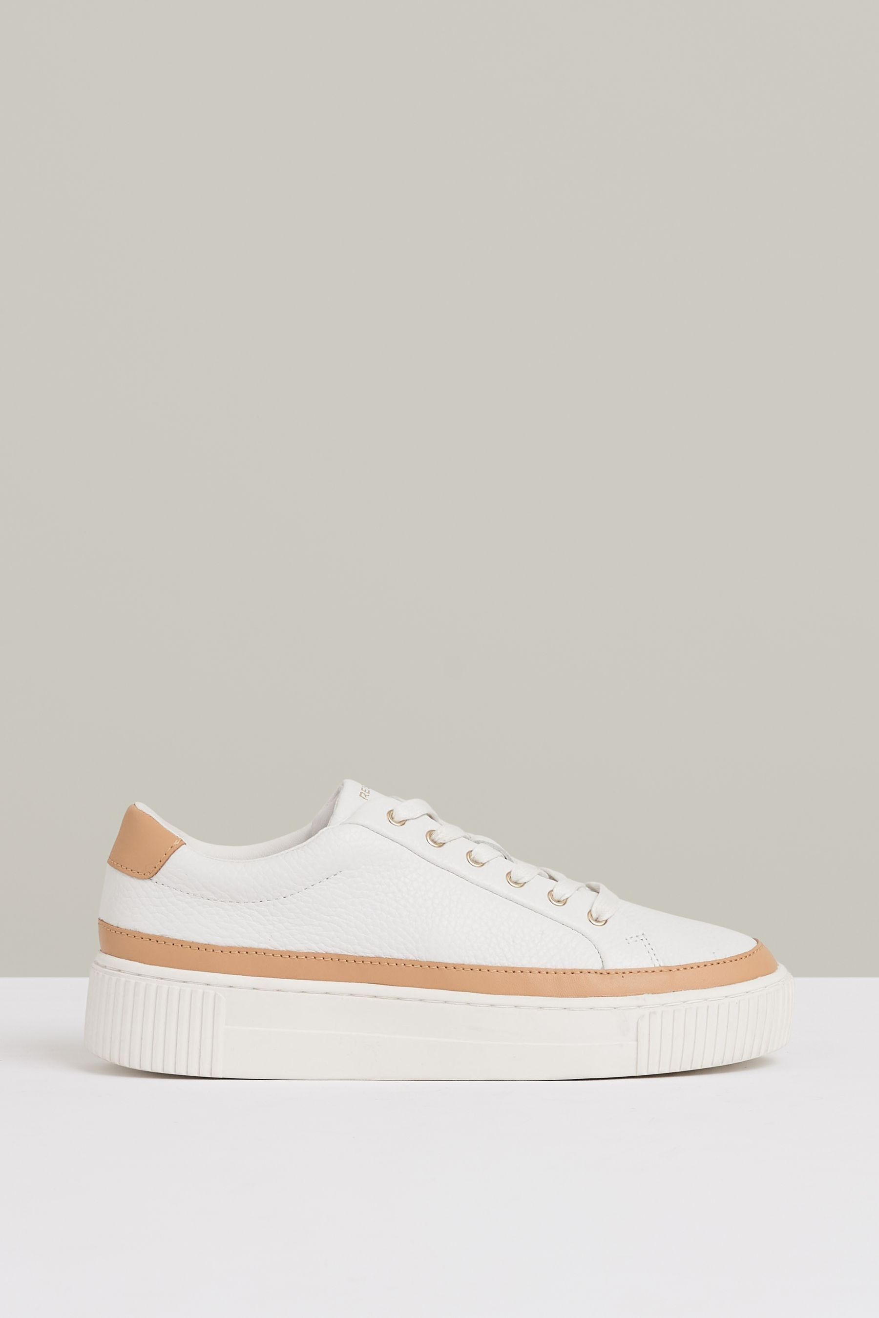 White leather platform trainers on sale