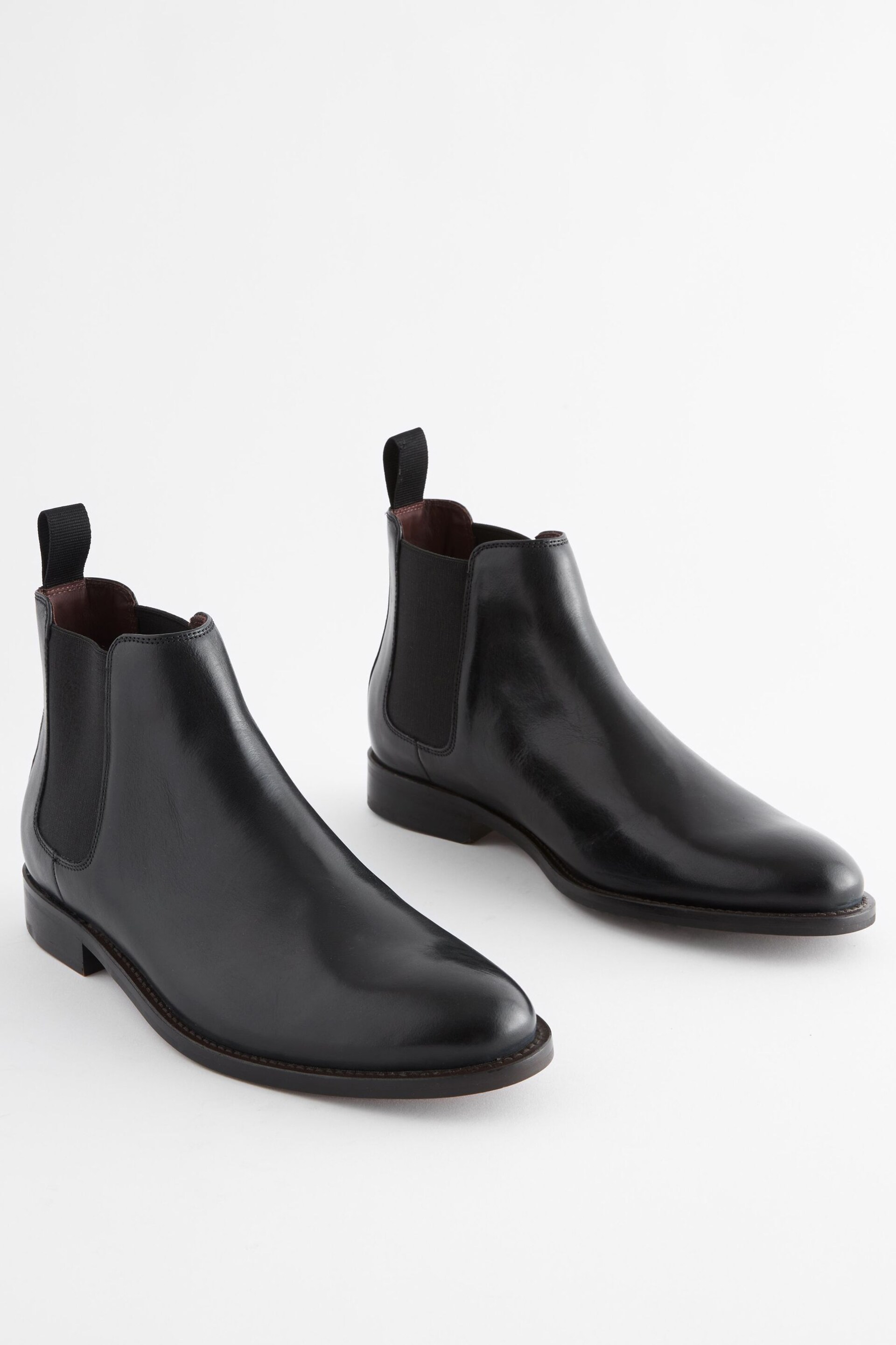 Black Signature Leather Chelsea Boots - Image 1 of 6