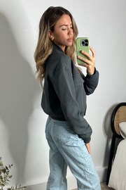 Style Cheat Grey Maryam Cropped Bomber Jacket - Image 3 of 5