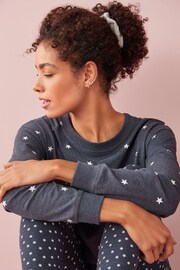 Navy Blue Stars Cotton Tunic And Legging Pyjamas Set - Image 4 of 7