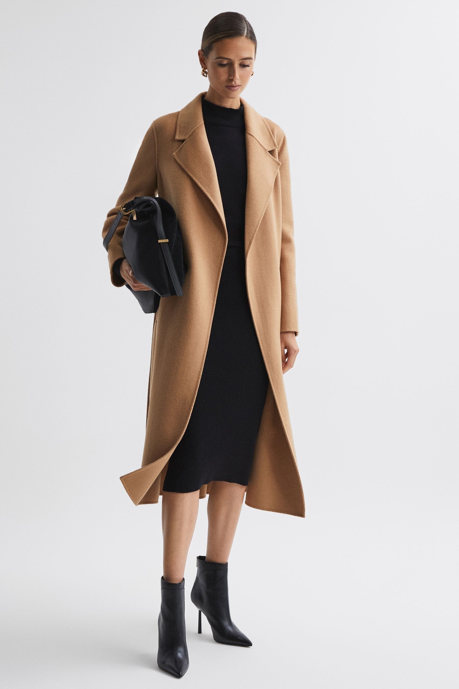 Belted wool coat petite cheap