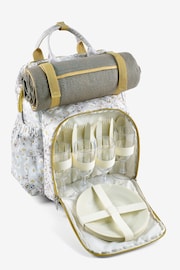 Ochre / Cream Ditsy Floral Filled Picnic Backpack - Image 6 of 6