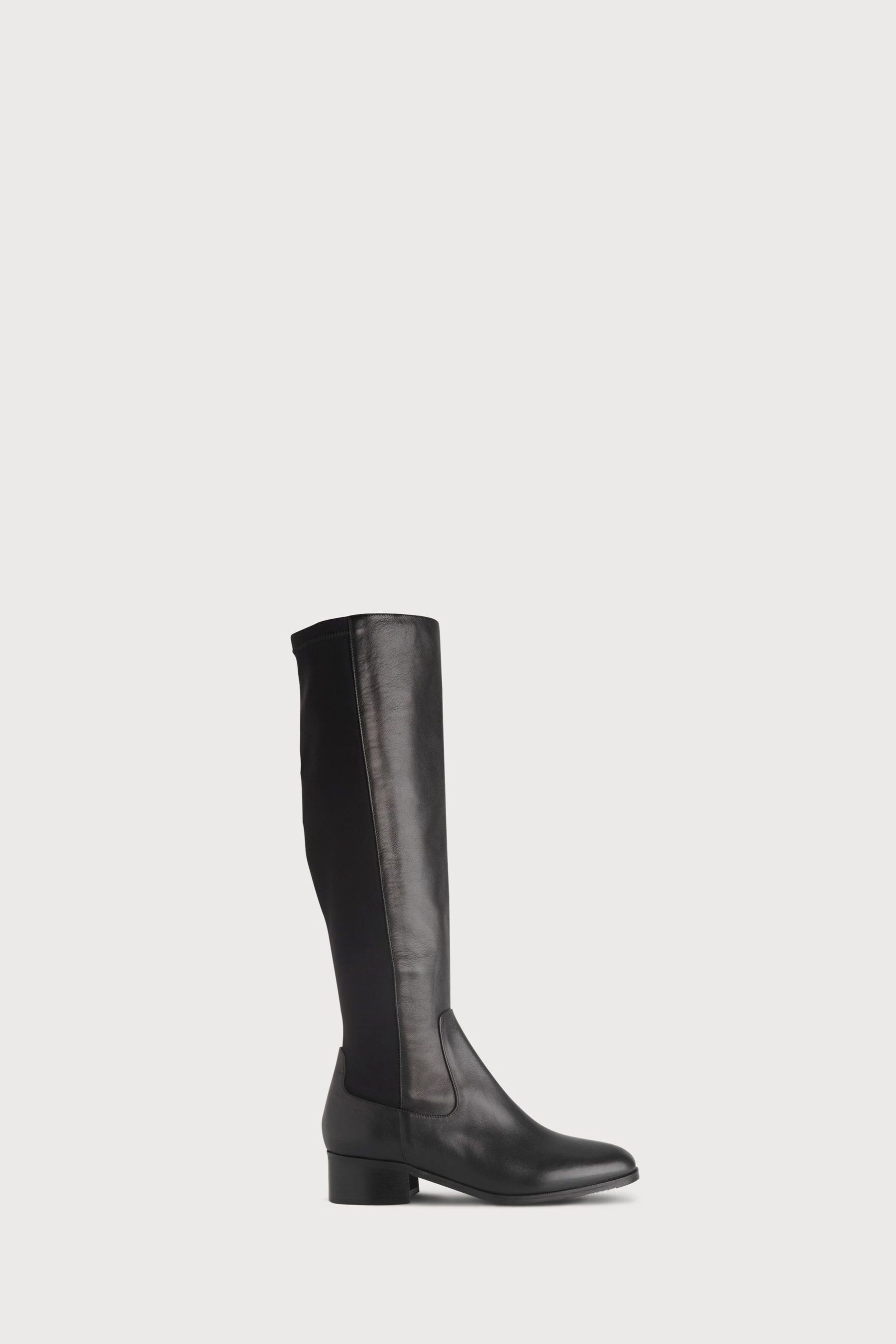 LK Bennett Black Stretch Bella Knee Boots
