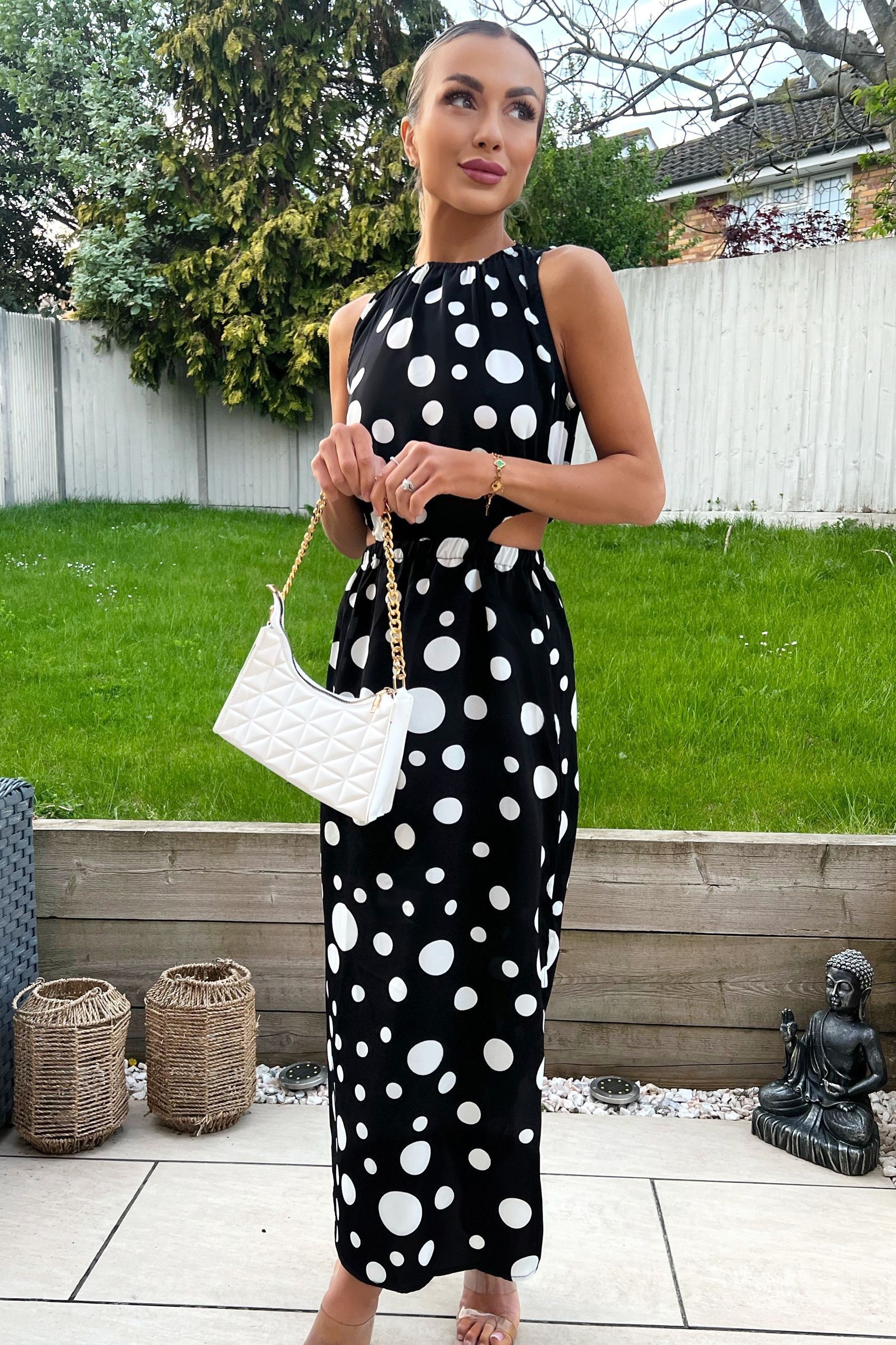 Ax paris black polka dot dress shop
