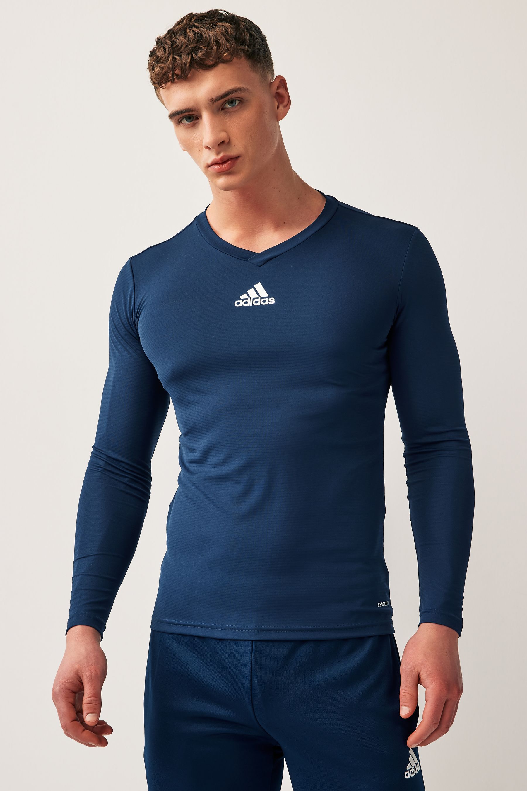 Buy adidas Navy Teamwear Base Layer Long Sleeve Top from Next Gibraltar