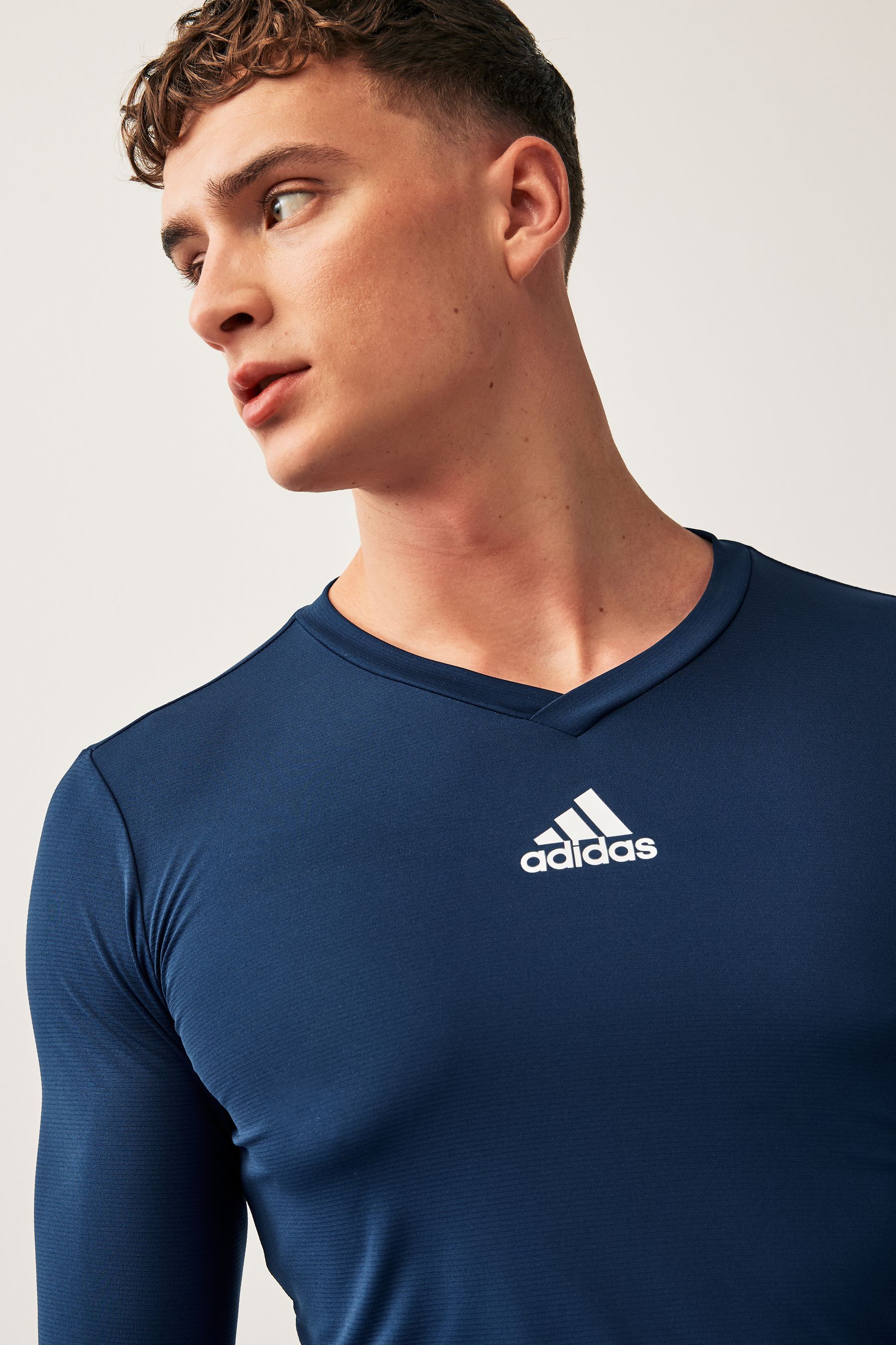 Buy adidas Navy Teamwear Base Layer Long Sleeve Top from Next Gibraltar