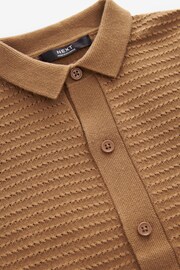 Rust Brown Textured Knitted Polo Shirt (3-16yrs) - Image 4 of 4