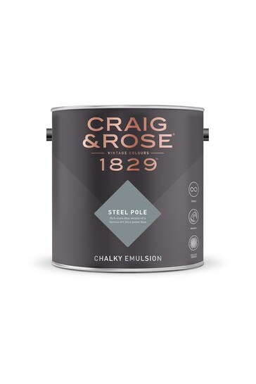 Craig & Rose Blue Chalky Emulsion Steel Pole 2.5Lt Paint