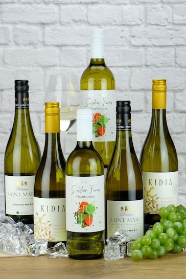 Le Bon Vin Set of 6 World Chardonnay White Wine Selection