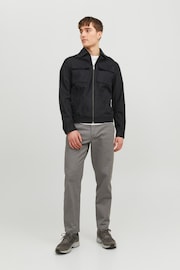 JACK & JONES Black Faux Leather Utility Zip Up Jacket - Image 3 of 7