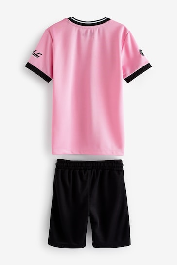 Pink/Black Mesh T-Shirt and Shorts Set (3-16yrs)