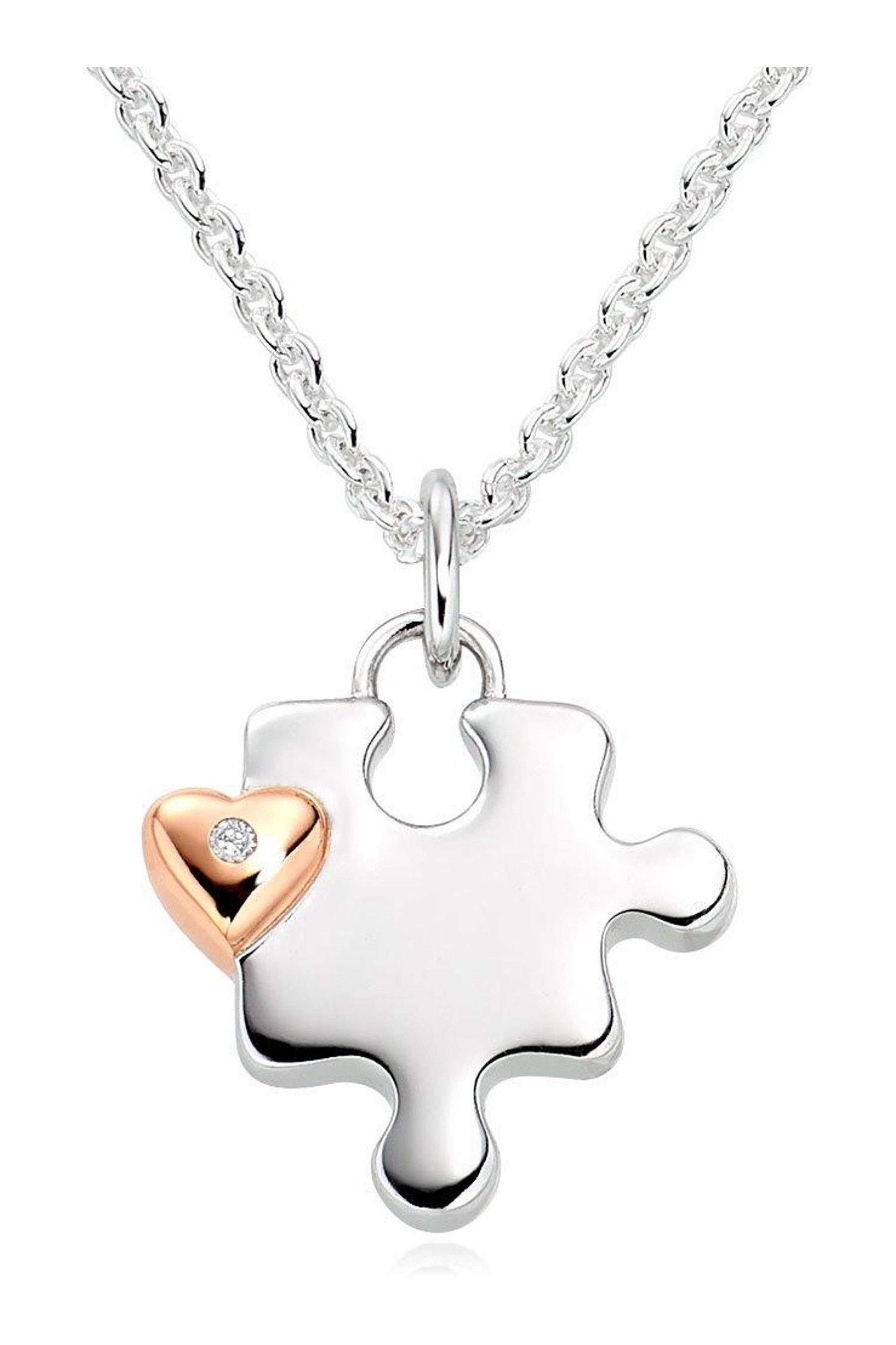 Beaverbrooks Sterling Silver Ladies Childrens Jigsaw Necklace Set
