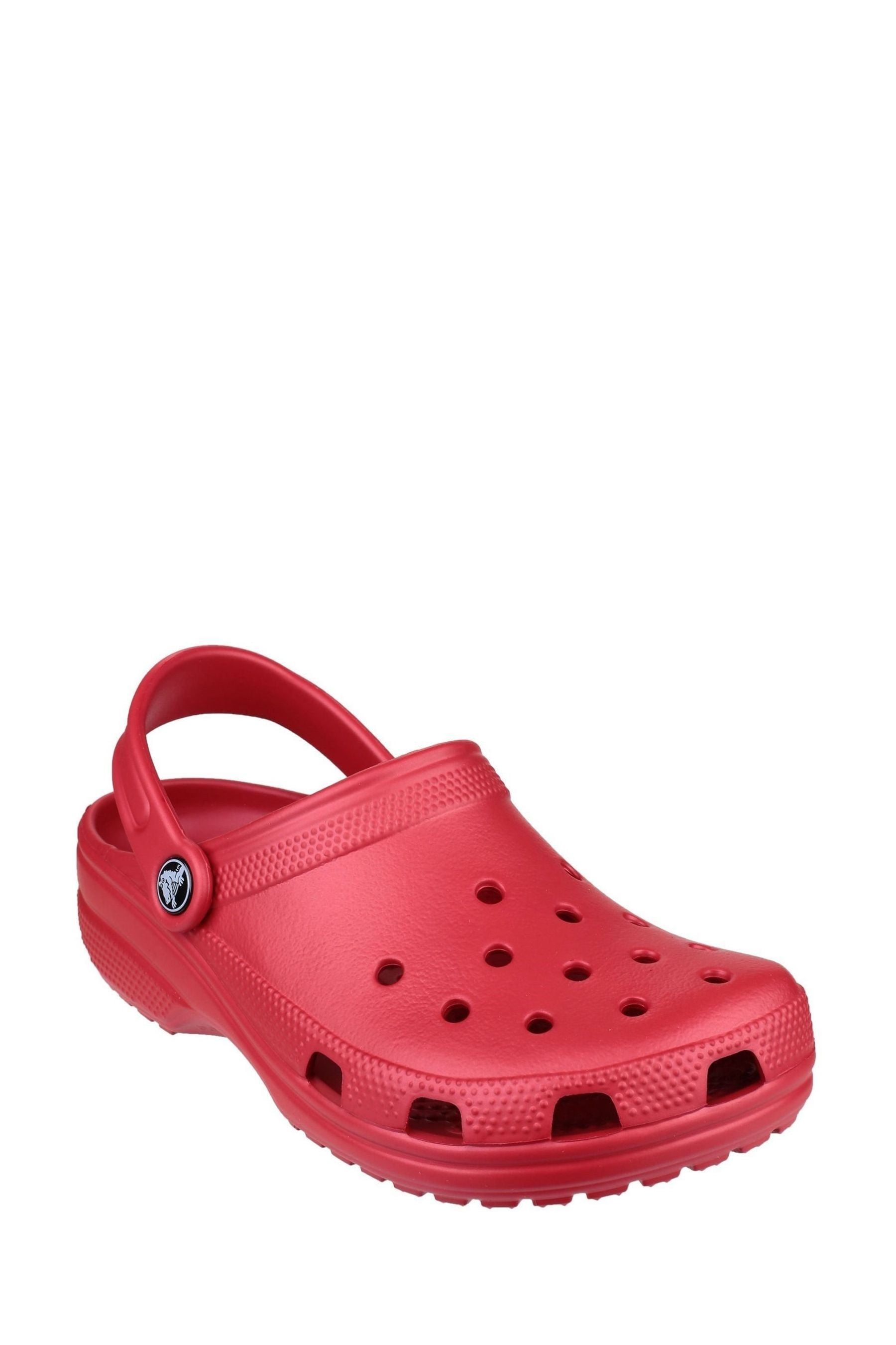 Red and black crocs store