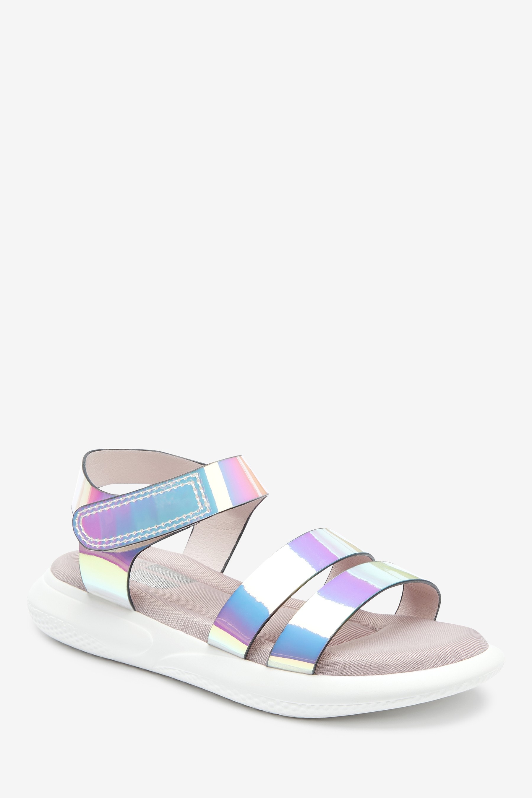 Buy Metallic Memory Foam Sporty Sandals from Next Luxembourg