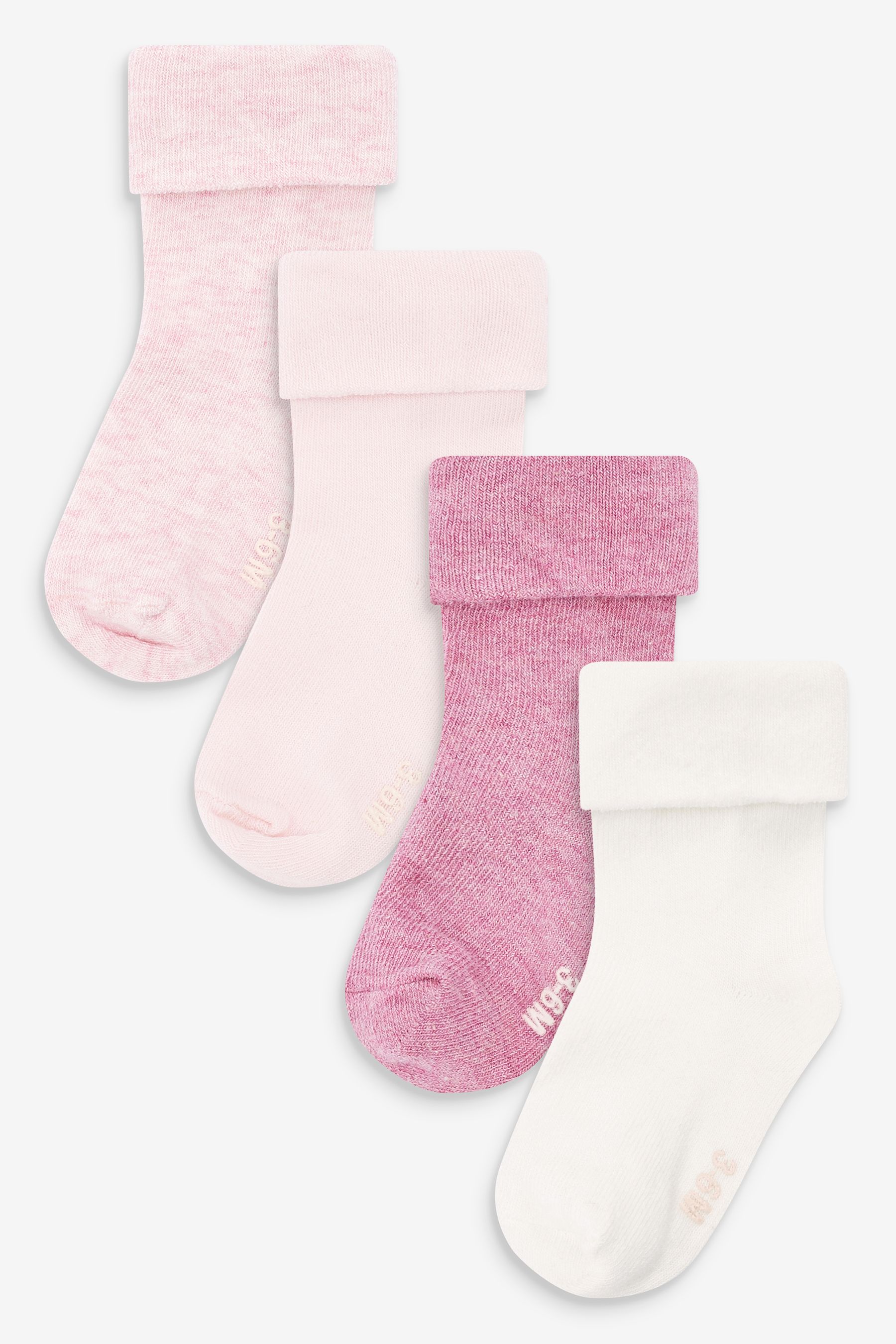 Buy Pink Baby Roll Top Socks 4 Pack (0mths-2yrs) from the Next UK ...