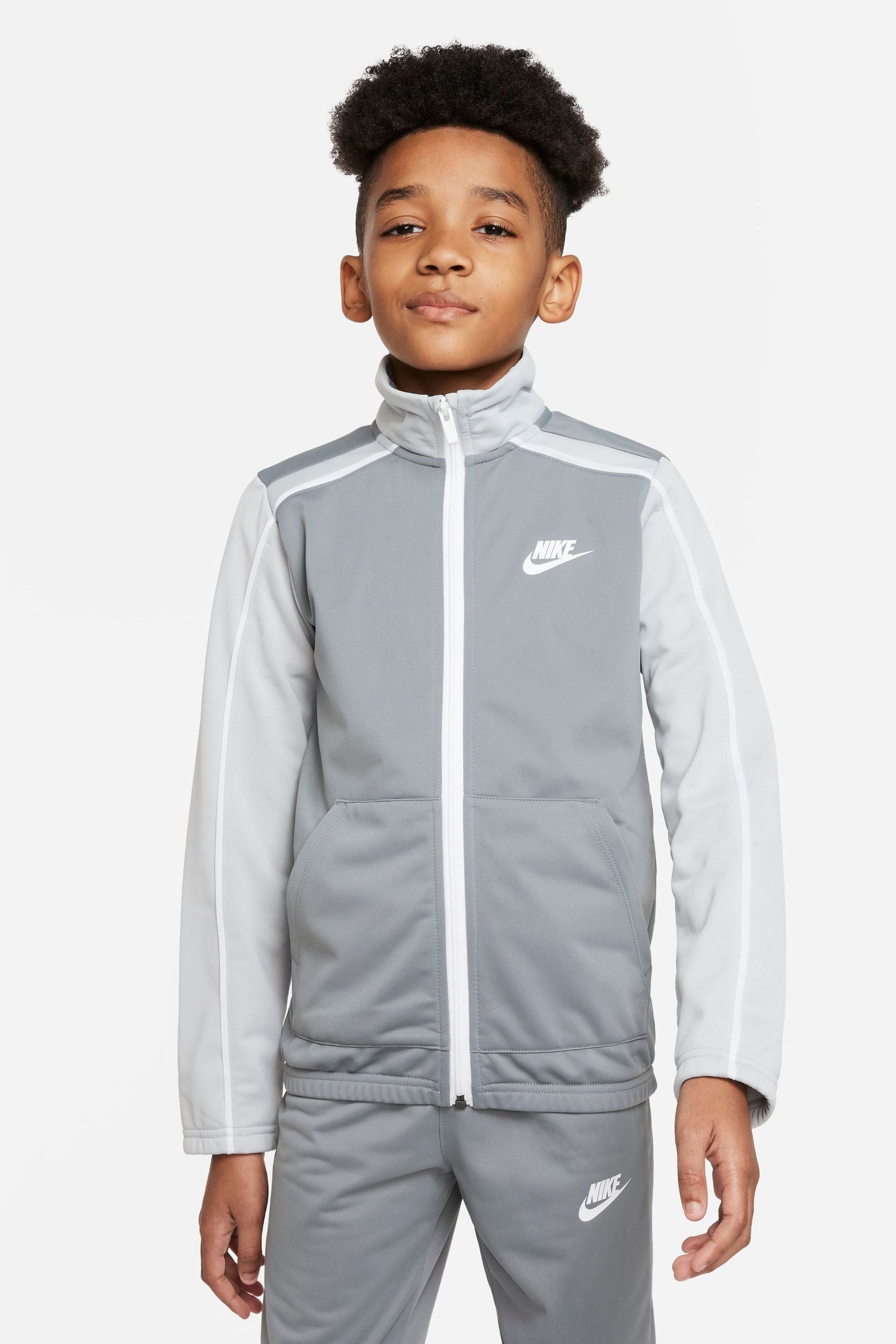 Full nike tracksuit grey deals