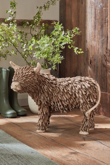 Brown Hamish the Highland Extra Large Ornament Cow