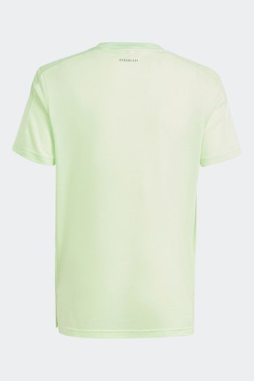adidas Lime Essentials 3-Stripes Cotton T-Shirt