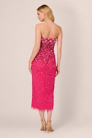 Adrianna Papell Pink Beaded Strapless Dress - Image 2 of 7