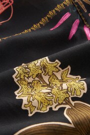 Black Floral Print Long Sleeve Collared Summer Shirt - Image 7 of 7