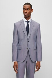 BOSS Blue Micro Patterned Stretch Regular Fit Jacket - Image 1 of 6