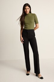 Olive Green Half Sleeve High Neck T-Shirt - Image 2 of 7