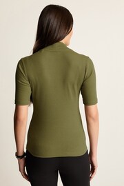 Olive Green Half Sleeve High Neck T-Shirt - Image 5 of 8