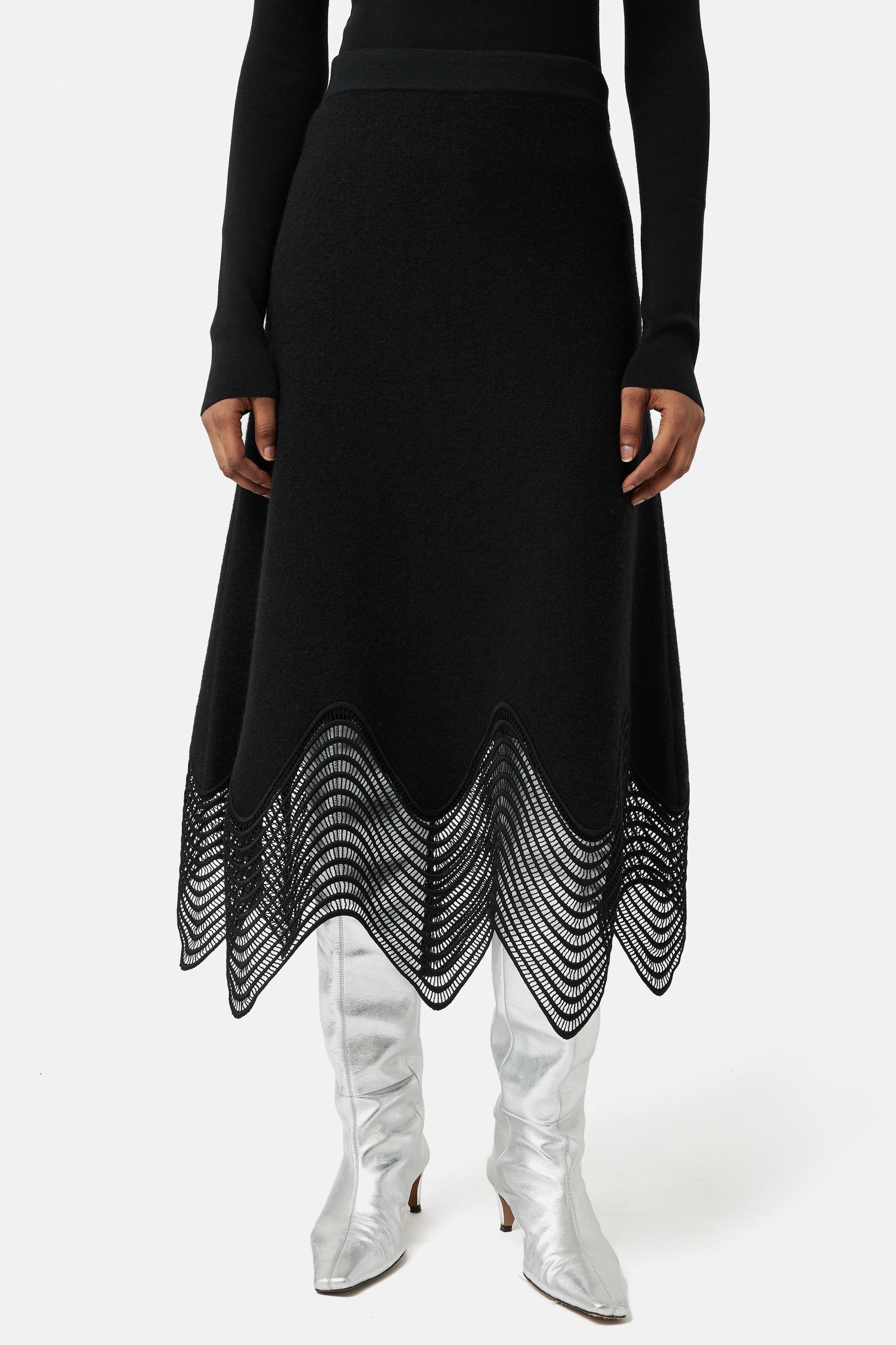 Jigsaw black outlet pleated skirt