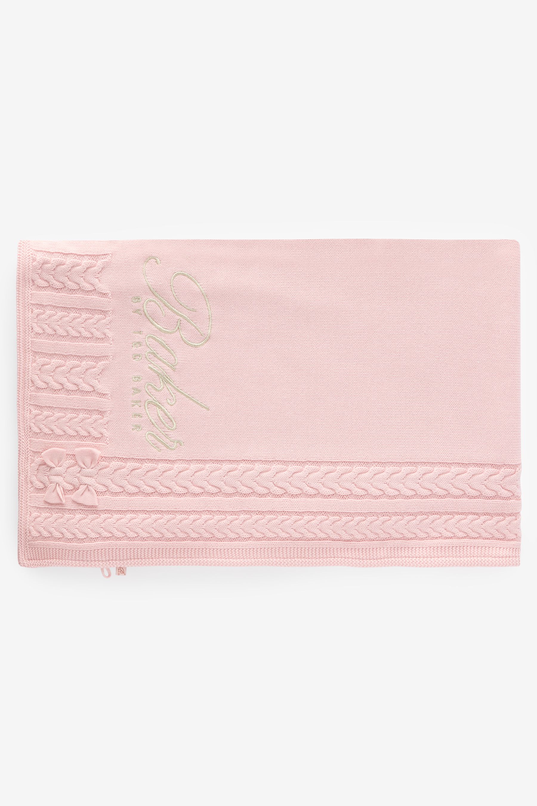 Baker by Ted Baker Baby Girls Pink Cable Knit Fleece Blanket from Next Latvia