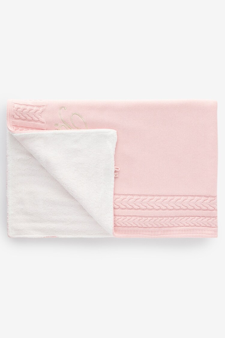 Buy Baker by Ted Baker Baby Girls Pink Cable Knit Fleece Blanket from