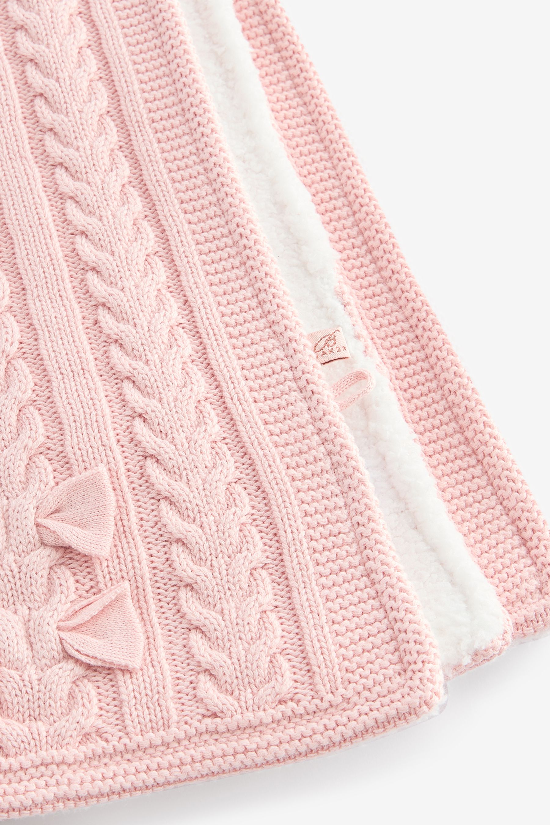Buy Baker by Ted Baker Baby Girls Pink Cable Knit Fleece Blanket from