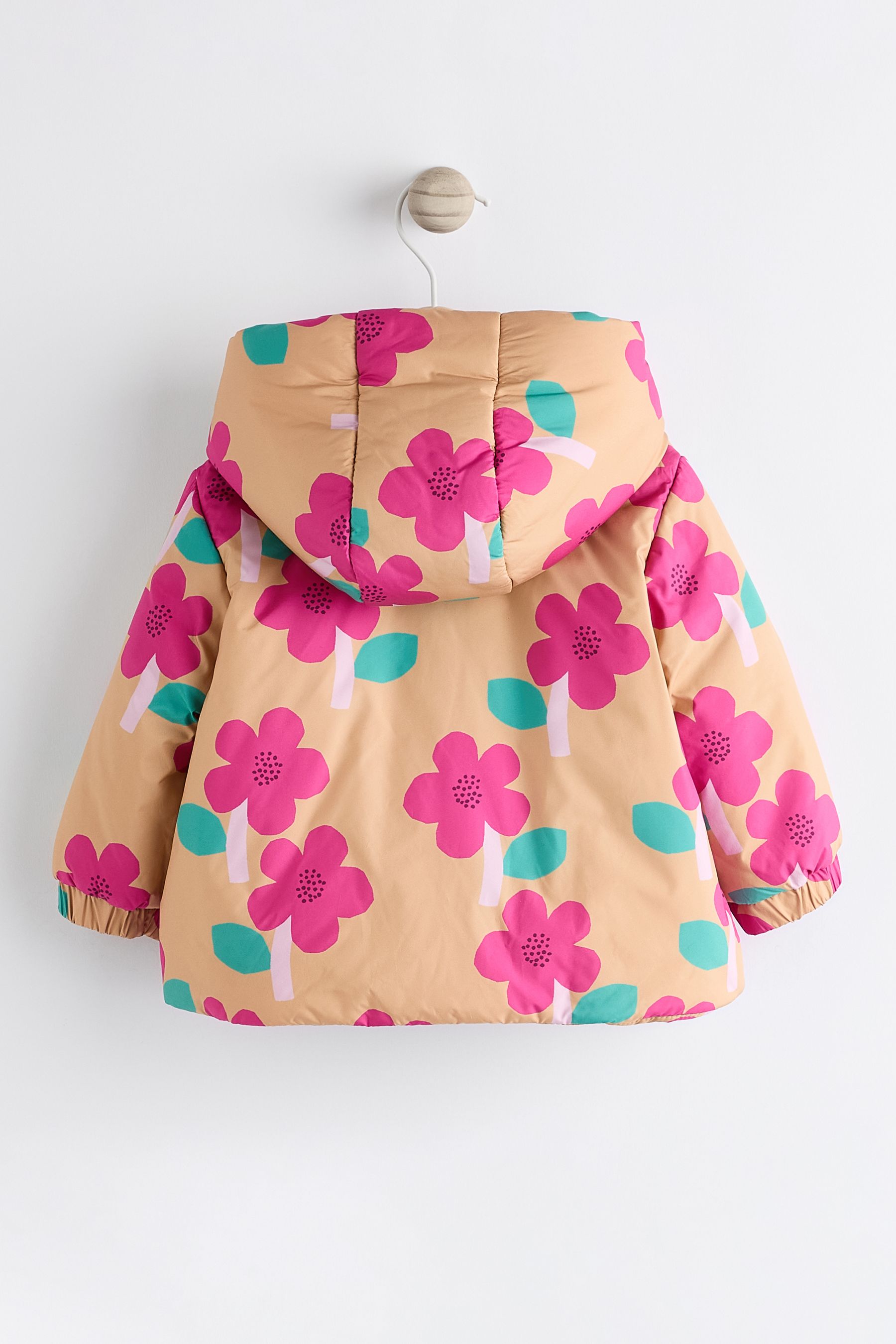 Buy Ochre Yellow Pink Floral Baby Hooded Puffer Coat 0mths 2yrs from Next Luxembourg