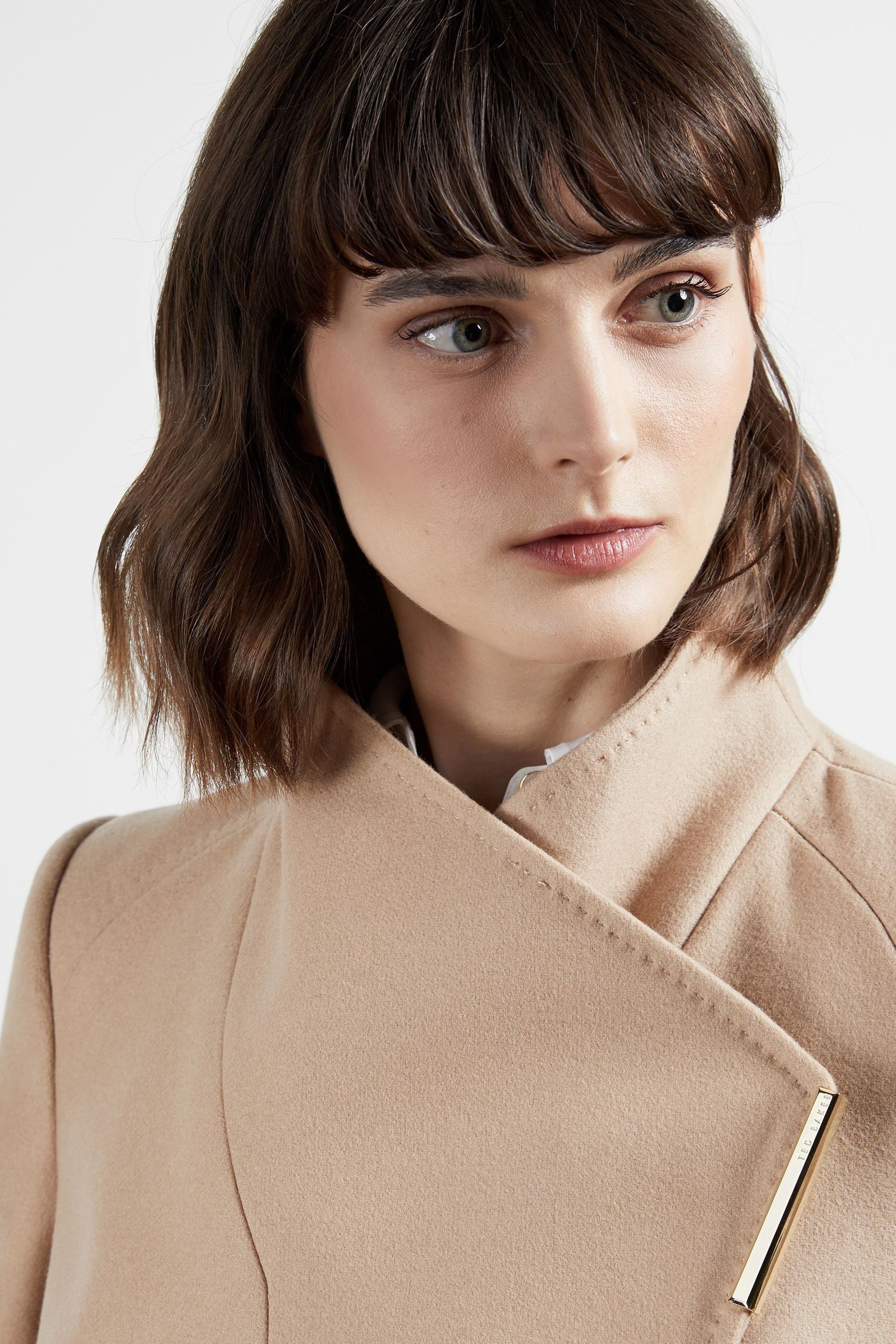 Buy Ted Baker Brown Rosess Short Wool Wrap Coat from Next Luxembourg