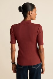 Brown Half Sleeve High Neck T-Shirt - Image 4 of 7