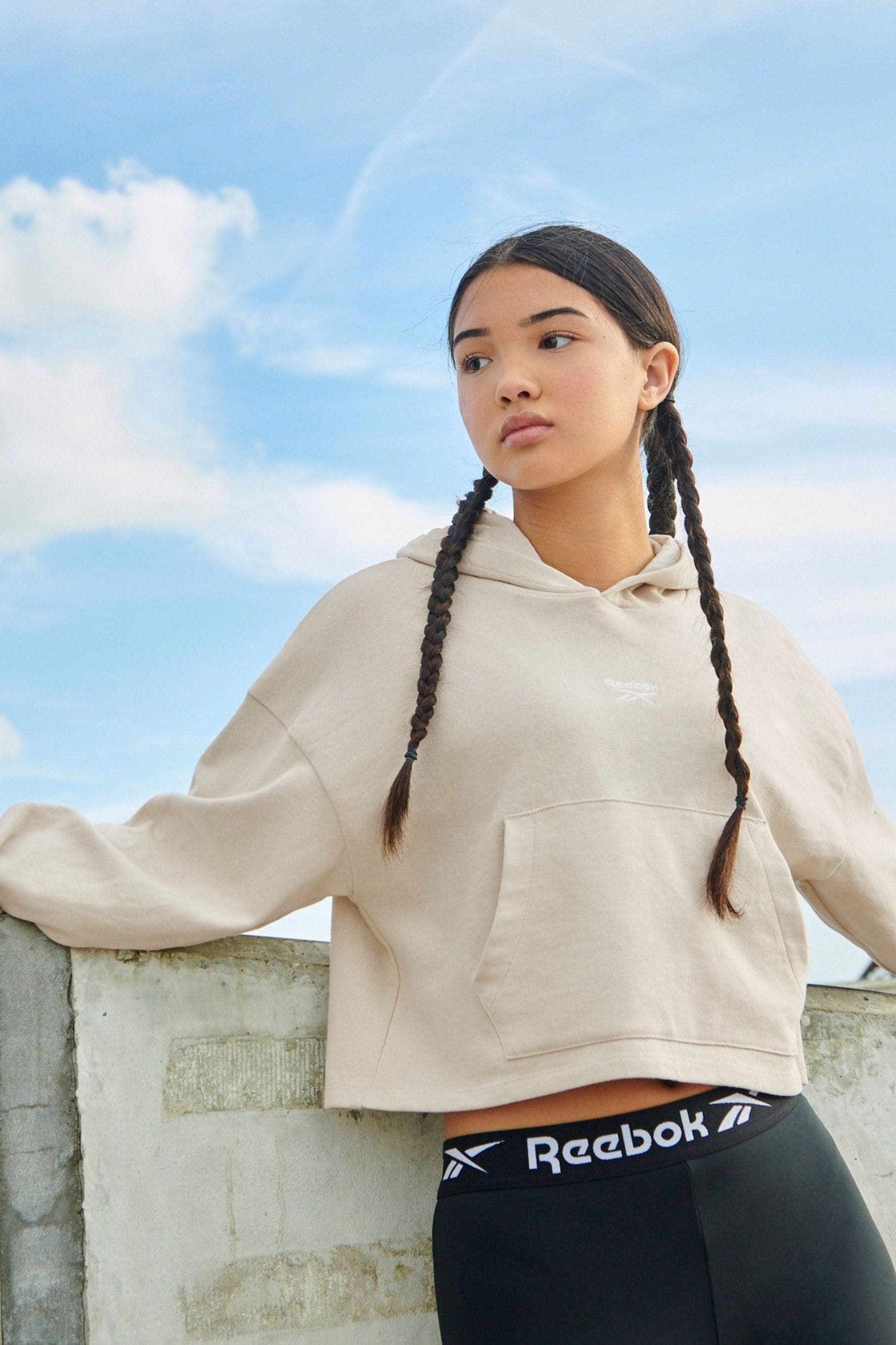 Reebok cropped hoodie shop