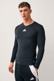 adidas Black Teamwear Base Layer Long Sleeve Top - Image 1 of 7