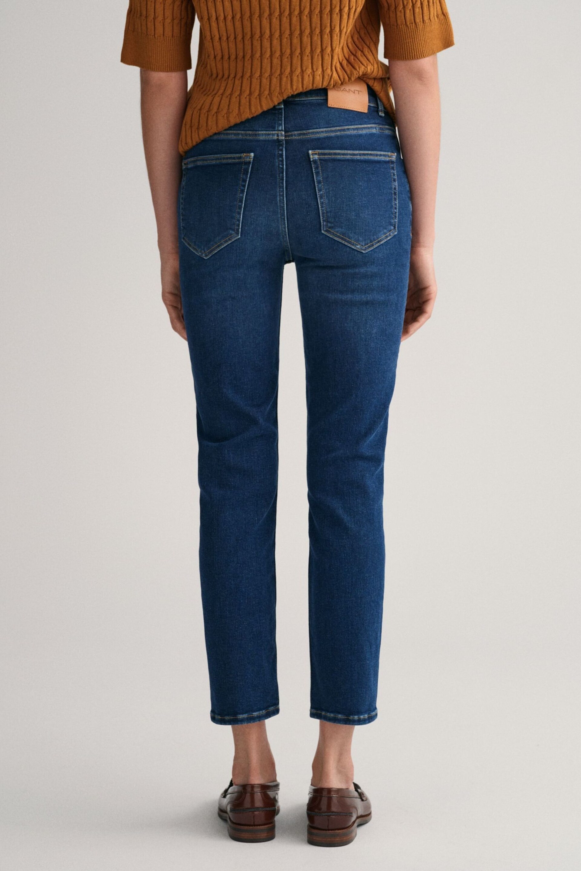 GANT Blue Slim Fit Ankle Length Jeans - Image 4 of 6