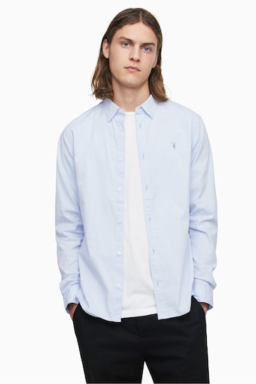 AllSaints Light Blue Hawthorne Long Sleeved Shirt