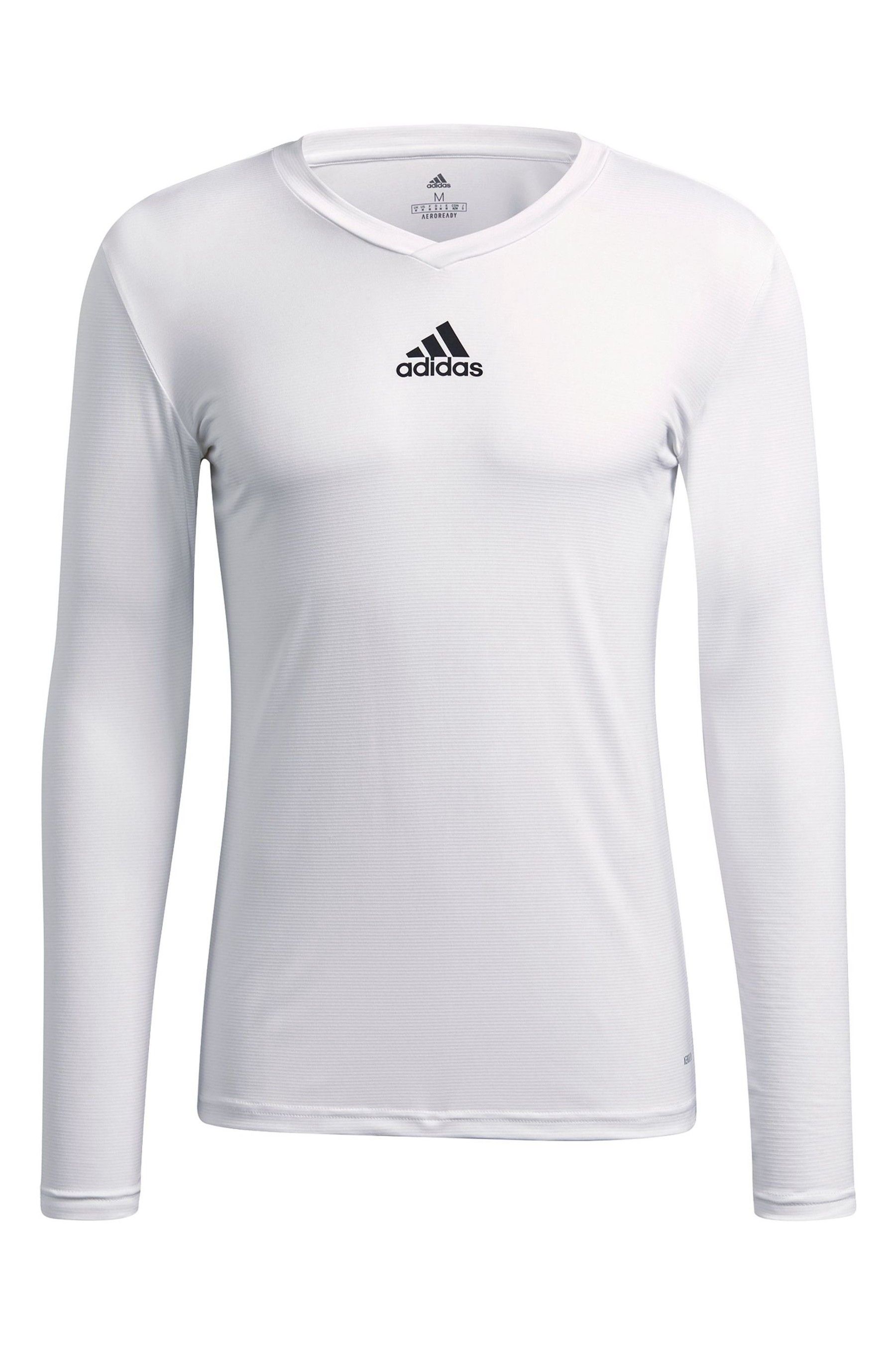 White and black adidas long sleeve on sale