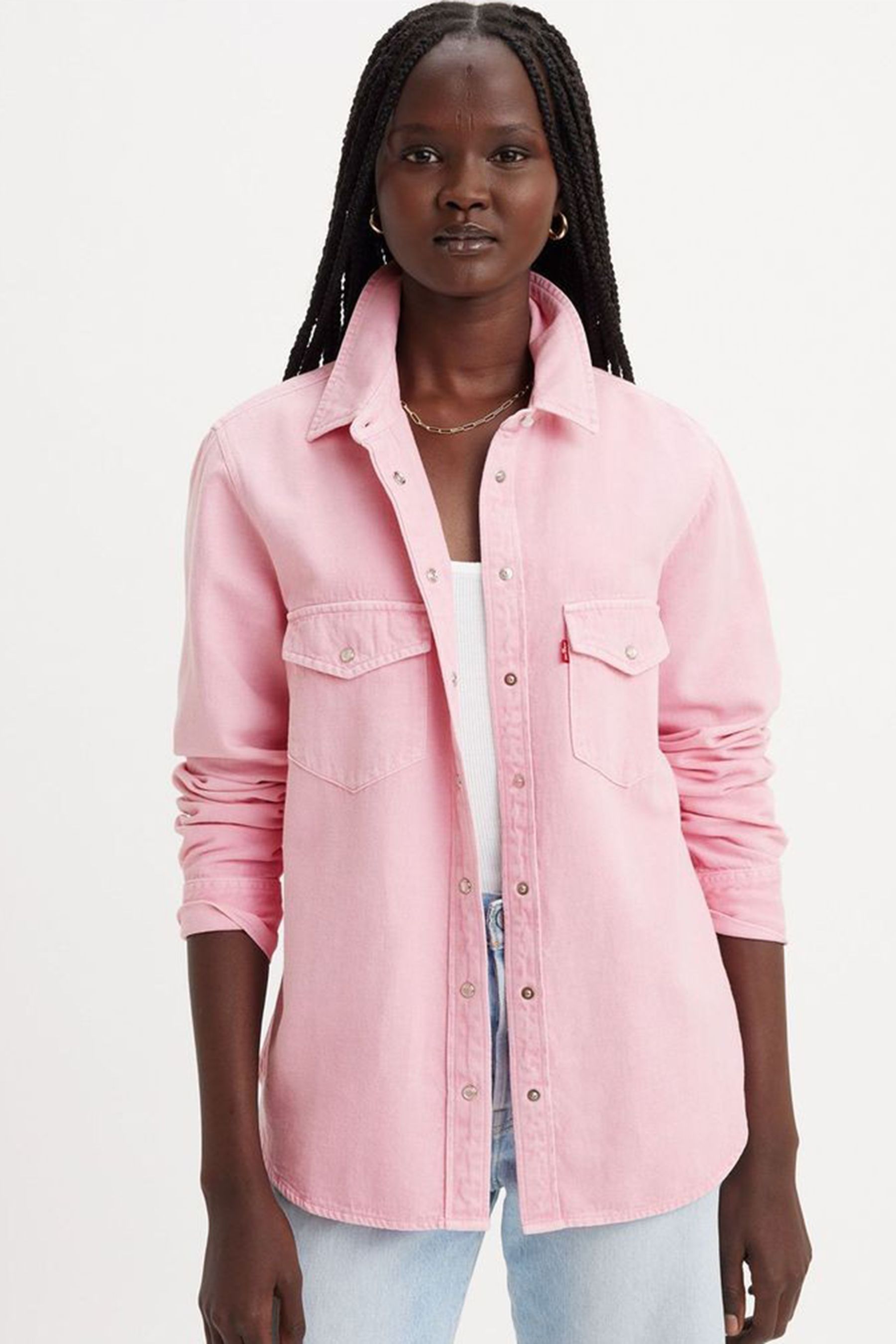 Womens pink western shirt top