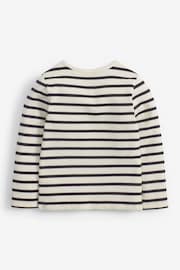 Black/White Stripe Cotton Rich Long Sleeve Rib T-Shirt (3mths-7yrs) - Image 2 of 3