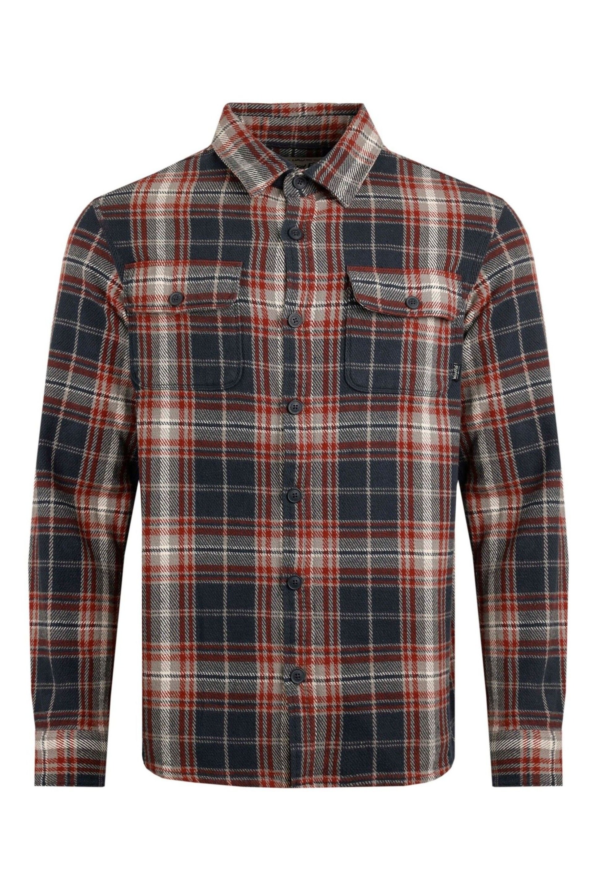 Weird Fish Blue Dawson Checked Overshirt - Image 6 of 7