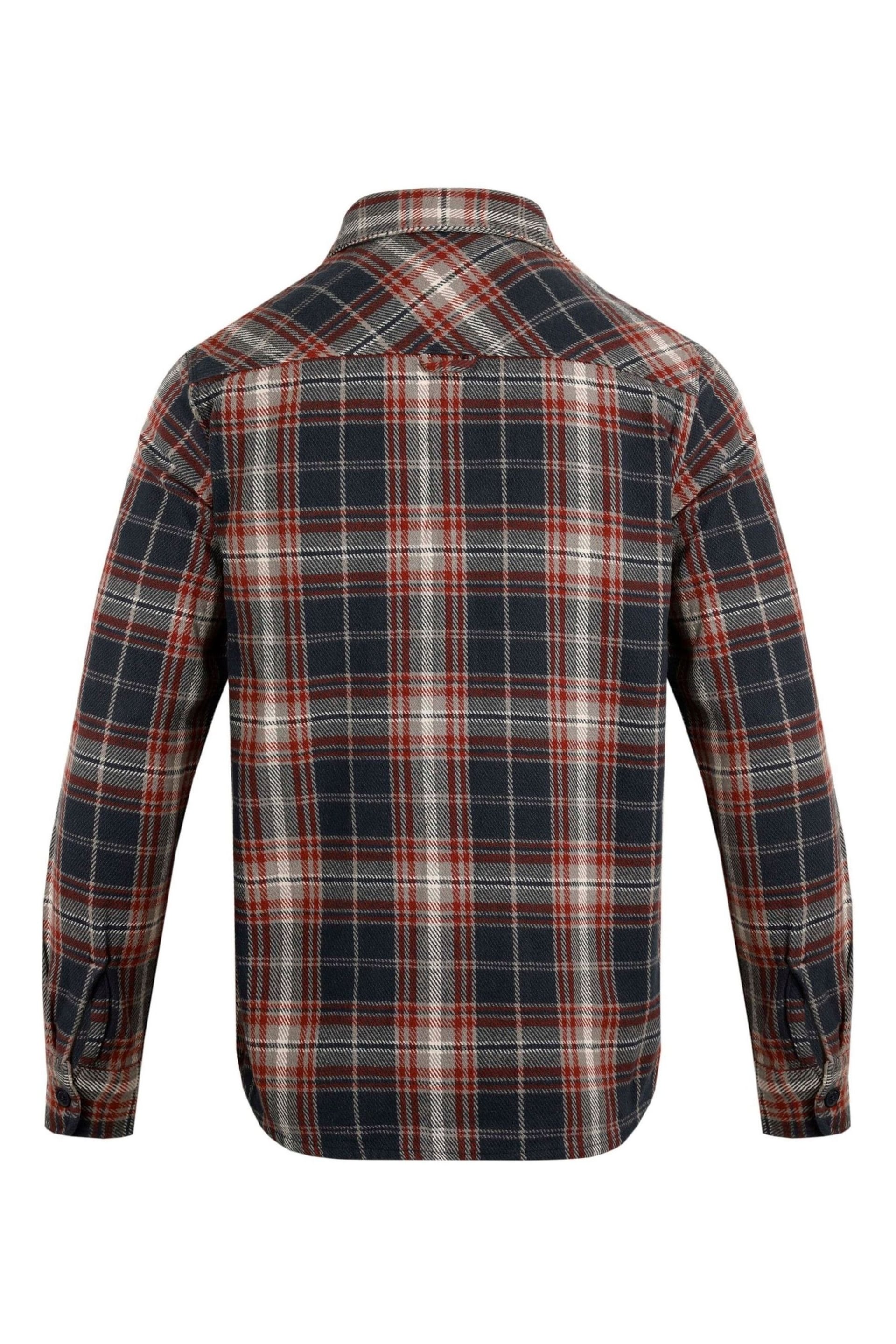 Weird Fish Blue Dawson Checked Overshirt - Image 7 of 7