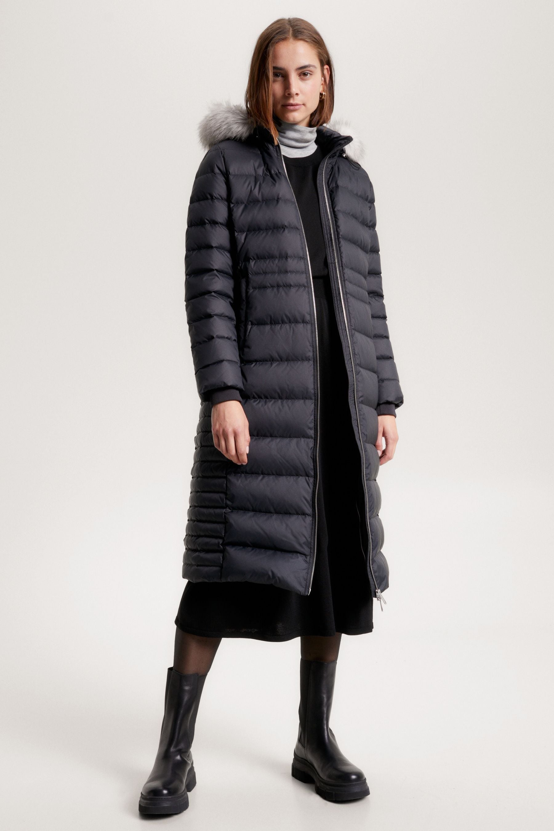 Buy Tommy Hilfiger Tyra Down Maxi Black Coat from the Next UK