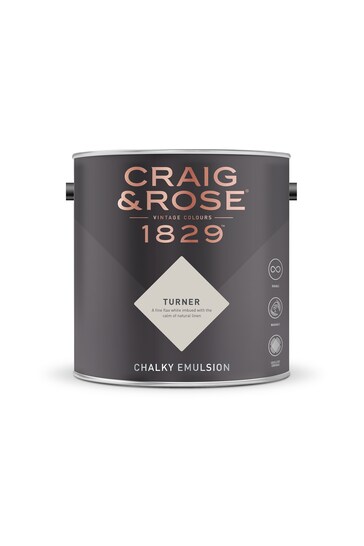 Craig & Rose White Chalky Emulsion Turner 2.5Lt Paint