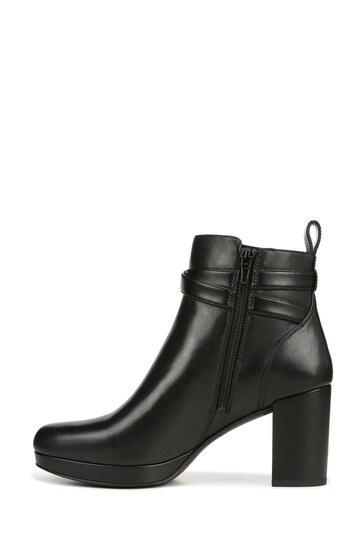 Vionic Nella Leather Ankle Black Boots