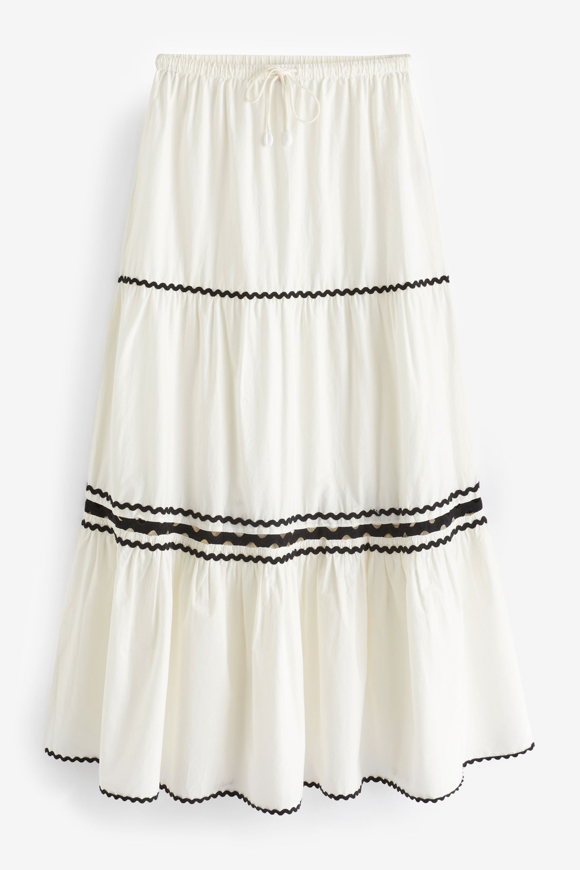 White/Black Rik Rak Maxi Skirt - Image 5 of 6